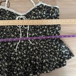 Free People  Large Sammi Peplum Tank Black Floral Bustier Ruch Cottage Boho Black Photo 7