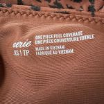 Aerie  Leopard Tie Back Full Coverage One Piece Swimsuit XS Women’s Brown 2555 Photo 4