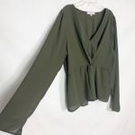 Ro & De  Women's Pullover Olive Green Top Size XL Photo 2