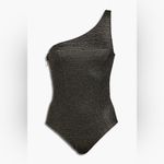 Lisa Marie Fernandez Arden One Shoulder‎ Metallic Swimsuit Black 4 (US 8–10) Photo 2