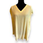 Chico's Womens Blouse Sz 2 L 12 Light Pale Yellow Sleeveless V-Neck Shell Photo 1