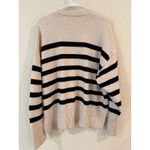 ZARA  Long Sleeve Striped Pullover Sweater Black and Cream Women's Size Large Photo 2