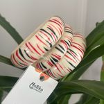 Anika Collection Resin Bangles With Red & Black Stripes set of 3 New Photo 0