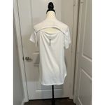 Reebok  Women's‎ White Active Tee Size Large Back Cutout Logo Athleisure Top Photo 2