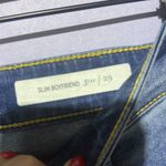 Anthropologie Pilcro Slim Boyfriend Jeans 29 Blue Rose Gold Coated Foil Metallic Photo 13