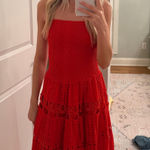 Strut & Bolt Red Eyelet Maxi Dress Photo 0