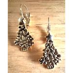 Vintage Christmas Tree Earrings Star Topper Gold Tone Eurowire Nostalgic Holiday Photo 2