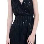 EXPRESS Black Sequins Cocktail Evening Party Club Minimalist Simple Chic Dress Sz XS TP Photo 6