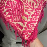 Vintage 50’s? Yarn canvas poncho boho festival gypsy pink party glam handmade Photo 9