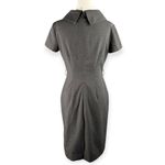 Tahari Arthur S Levine Gray Wide Collar Sheath Dress 4P Short Sleeve Career Photo 1