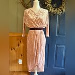 Eva Mendes velvet peach wrap dress size XS Pink Photo 1