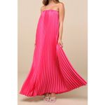 Lulus  Strapless Pleated Maxi Dress Hot Pink XL Photo 7