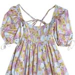 For Love & Lemons  Pink & Yellow Floral Carrie Midi Dress Womens S Photo 2