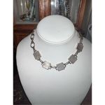 Vintage Women's Choker Necklace Blue Gemstone Jewelry Accessories Silver Tone Photo 3
