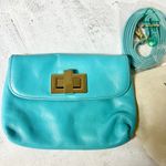 Rowallan Chele Jaclyn Leather Crossbody Purse Bag Blue Curacao Small Photo 1