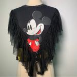 ZARA  Black Ruffles Mickey Mouse Top size S Photo 3