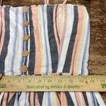 Free People Boho Lilah Smocked Striped Square Neck Button Top Maxi Dress Large Photo 9