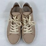 Soludos Women's Ibiza Sneakers Leather Tan White Accent Lace Up Casual Shoes 9.5 Photo 2