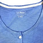 L.L.Bean  Long Sleeve Henley Top Women L Sky Blue Textured Outdoor Cottage Fairy Photo 4