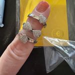 Silver Heart Clover Ring Size 6 Photo 4