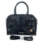 Brahmin Marissa Leather Satchel Bag Black Alden Road Croc Photo 0