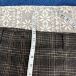 Theory  Women's Virgin Wool Stretch Plaid Straight Leg Pants Brown Size 12 Photo 9