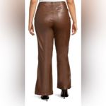 Dollhouse  Vegan Leather Pants 22W High Rise Flare Leg Button Fly Burnt Caramel Photo 2
