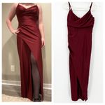 Windsor  Dark Whimsigoth Surplice Neckline Split Cocktail Dress‎ Size 9 Burgundy Photo 1