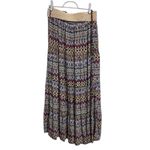 Bongo  Maxi Skirt Medium Multicolor Patterned Belted‎ Bohemian Casual Photo 1