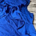 Spence Layered Ruffle Shiny Electric Blue Satin Tank Top M Med Medium Casual Photo 5
