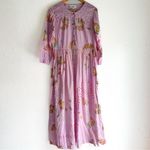 Soler Romantic III Pink Lolita Print Cotton Maxi Dress S/M Whimsical Photo 2