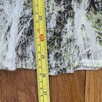 KOMAROV Crinkle Mesh Long Sleeve Shirt Medium Beige Green Retro Blouse Career Photo 8