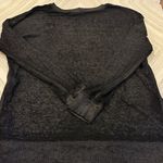 Z Supply Women’s Lightweight Waffle Oversized Grey Black Shirt Size Small Photo 6