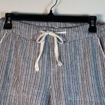 Caslon  Navy Blue/White Stripe Straight Leg Linen Blend Pants Size XSP EUC #1673 Photo 1