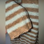 Free People  Stripe Swing Tunic Dress Scoop Neck Long Sleeve Knit Mint Camel Smal Photo 3