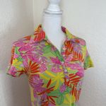 Lilly Pulitzer 90s‎  Shirt Dress Belted Sabrina Bottoms Up Print Frogs Flowers S Photo 1