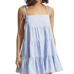 Seafolly  Australia Henley Stripe Mini Dress Blue White Size Medium Pockets Photo 0