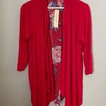 Cyrus  Cardigan Coral Multicolor Floral Print Sheer Casual Business Neutral Photo 10