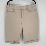 NYDJ  Briella Straight Leg Lift Tuck Technology Jeans Shorts 11" Beige Size 14 Photo 2