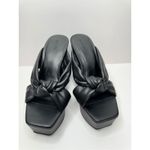 Open Edit  Platform Sandals Size 8.5 Black Square Open‎ Toe Knotted Detail Photo 2