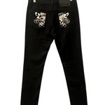 Ed Hardy  Embroidered Pockets Black Denim Jeans Size 28 Straight Leg Low Rise Photo 0