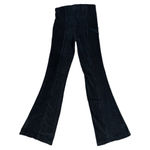 Free People Free People Velour Black Ribbed Flare Legging Pants Edgy Boho Glam Lounge Luxe Photo 1