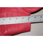 Carlisle Vintage Leather Coat Womens 4 Single Button 80's Pink Collar Jacket Photo 5