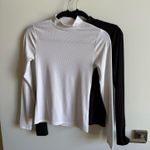 Black and white set of mock neck long sleeve tops Multiple Photo 0