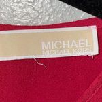 Michael Kors Michael Red Cold Shoulder Keyhole Blouse Photo 6