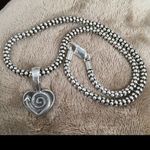 Silpada Sterling Silver Heart Pendant Popcorn Necklace S1516 N1106 Retired HTF Photo 7