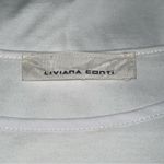 Liviana Conti Womens Size M White Cotton Long Puff Sleeve Round Neck Tee T Photo 6