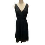 Donna Morgan Women's Jessie Sleeveless Chiffon Cocktail Dress 12 Black Wedding Photo 3