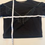 Hayley Menzies Ada Suede Black Fringe Sweatshirt Black Sz Medium Photo 10