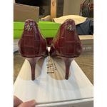 Ralph Lauren Lauren  Lanette Crocodile-Embossed Leather‎ Pump Purple Size 9.5 Red Photo 4